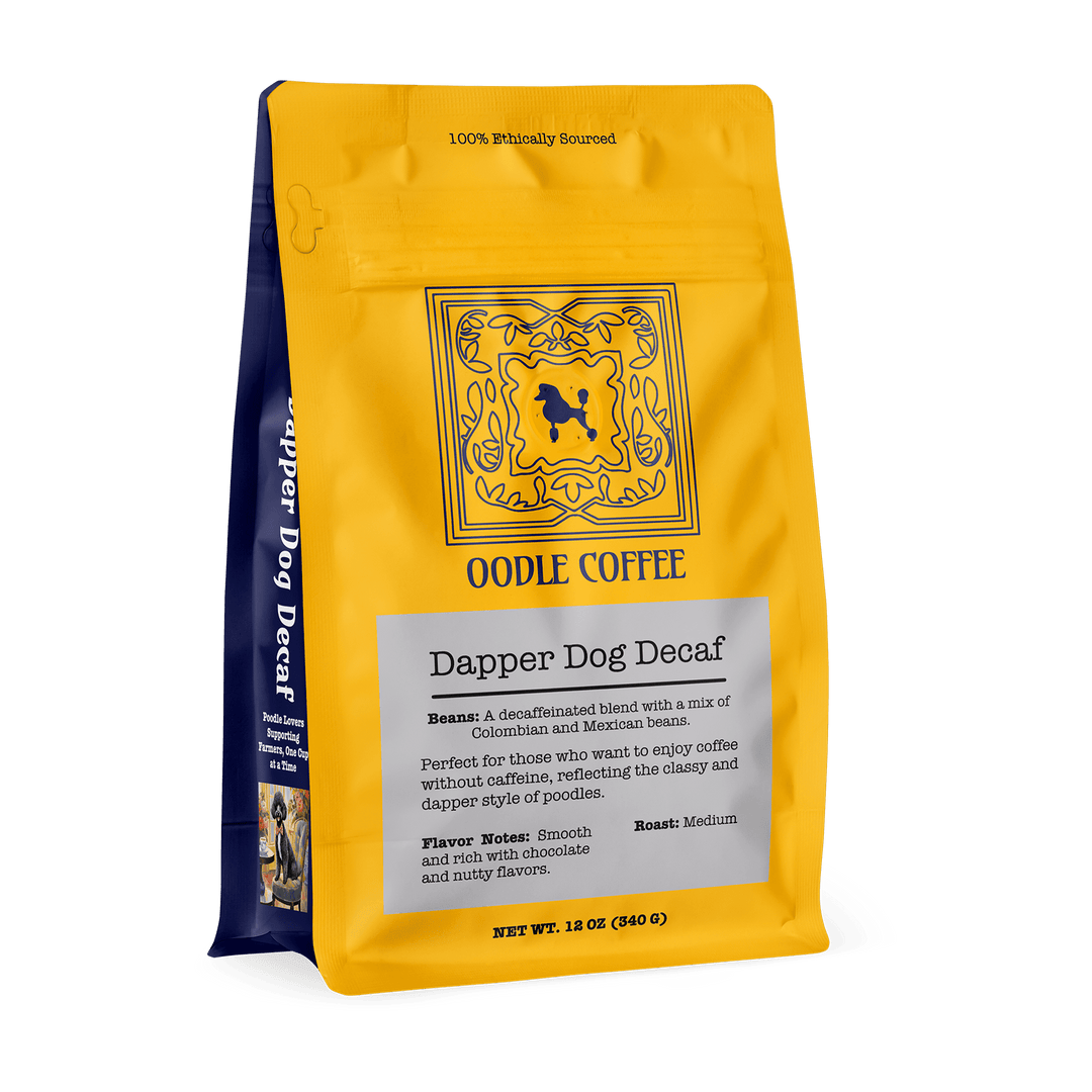 Dapper Dog Decaf Bag Front View